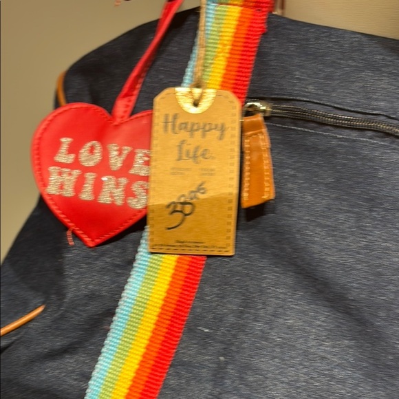 Rainbow pride theme Strap Denim Travel Bag tote - Picture 5 of 13
